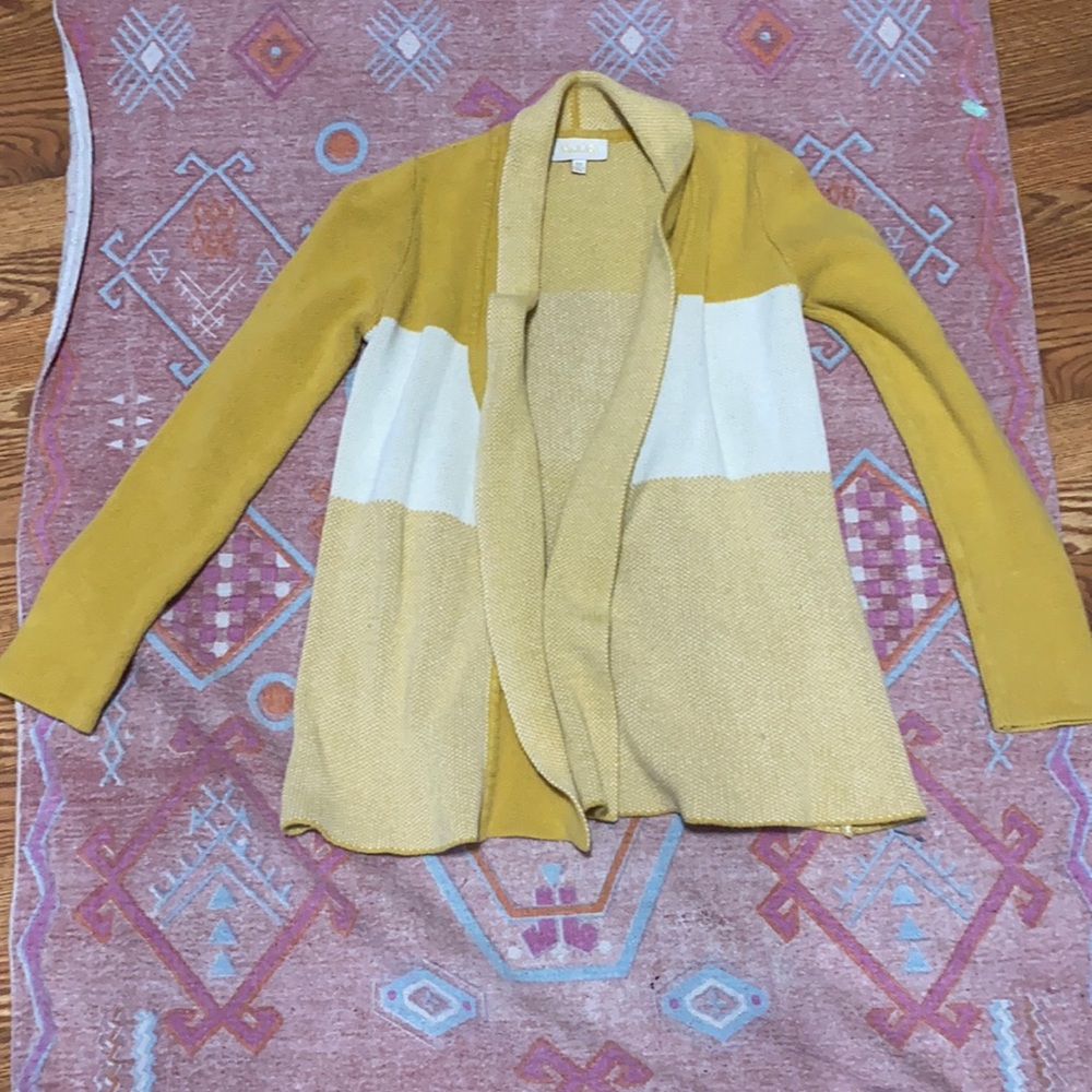 ModCloth Yellow Color Block Cardigan